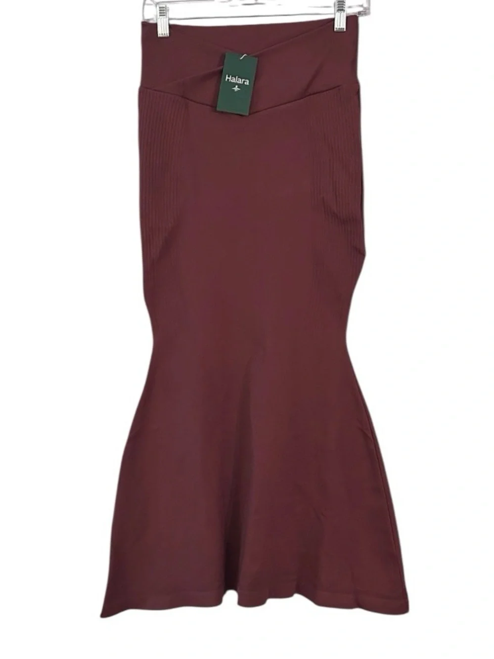 Halara Crossover Seamless Bodycon Mermaid Midi Skirt Rust Color Large - Picture 2 of 9